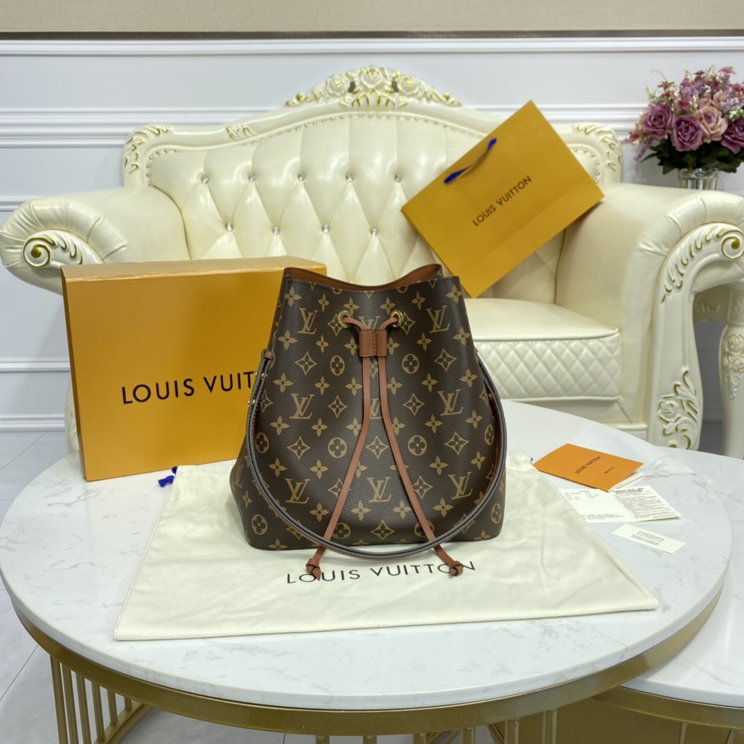 Louis Vuitton NEONOE MM Bucket Bag Monogram M44887 Caramel